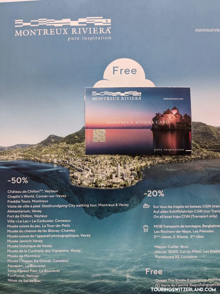 La carte Montreux Riviera physique