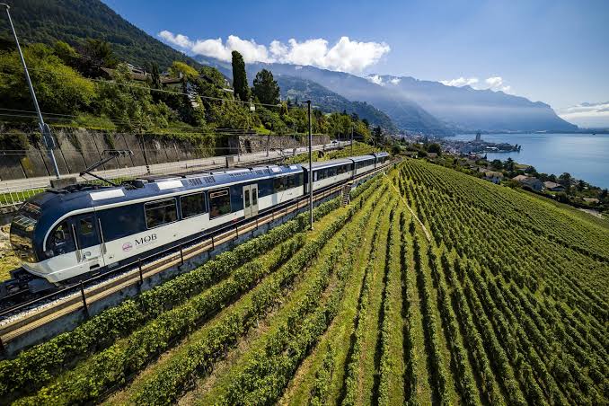Train panoramique GoldenPass Express entre Montreux et les Alpes