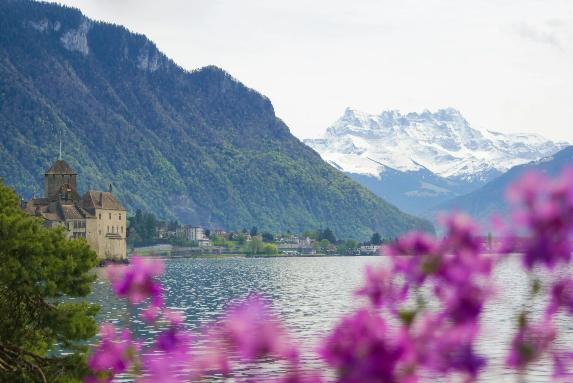 Der Genfersee und die Alpen, gesehen von Montreux