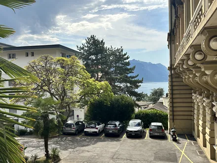 La résidence du Chemin des Terrasses 4, avec le lac Léman et les Alpes